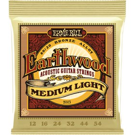 Resim Ernie Ball 2003 Earthwood 80/20 Bronze Medium-Light Akustik Gitar Teli (12-54) 