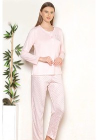 Resim Mevsimlik Uzun Kol Pijama Takım Viskon Alperi 790-27 SOMON 