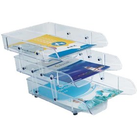 Resim Ark Evrak Rafı Hareketli Plastik 3 Lü Şeffaf 2083 