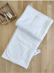 Resim Sitilin Peluş Kalp Bebek Battaniyesi Stl5050 Beyaz - Fuşya 