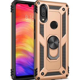 Resim Smody Huawei Y7 Prime 2019 Kılıf Yüzüklü Standlı Tank Silikon + Kırılmaz Cam 