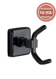 Resim Çelik Banyo Paslanmaz Pirinç Kumru 1 Li Askılık Mat Siyah 