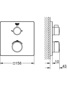 Resim Grohe Grohtherm Termostatik Banyo Duş Bataryası 2 çıkışlı divertörlü- 24079000 