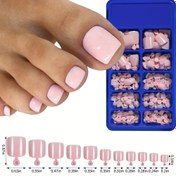 Resim 120 adet Kısa Kare Sahte Ayak Tırnağı - Parlak Pembe, Tam Kapsama, Kadınlar için DIY Basma Tırnak Uçları, Manikür ve Pedikür için Mükemmel, Tırnak Sanatı Aksesuarları | Parlak Bitiş Tırnakları | Dayanıklı Tırnak Uçları, Tırnak Bakımı 