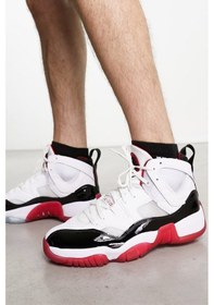 Resim Nike Jordan Jumpman Two Trey Basketball Shoes White Bilekli Basketbol Ayakkabısı Beyaz Kırmızı Beyaz 