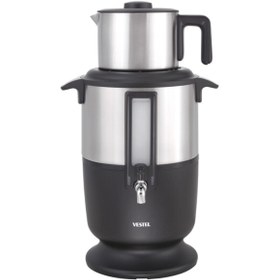 Resim woodhub Gri Renkli Elektrikli Semaver, Sıcak İçecek Keyfi İçin Harika Seçim 