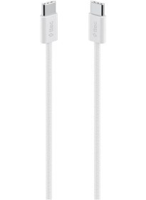 Resim Usb-c - Usb-c 100cm 60w Pd Örgü Hızlı Şarj/data Kablosu Beyaz 