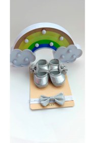 Resim Modomood BilgeTrend Fistolu Bebek Patik Ve Bandana Seti Fisto Desenli Ayakkabı Bandana Set B888 