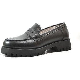 Resim Onlo Ayakkabı Lf.200 Deri Siyah Kalın Taban Loafer Kadın Ayakkabı Siyah 