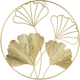 Resim VonaHome Dekoratif Duvar Tablosu Çiçek Figürlü Metal Altın Rengi 30cm 