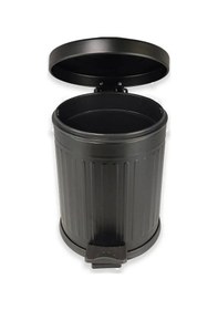 Resim Vintage 12 Lt Yavaş Kapanır Kapaklı Ofis Mutfak Banyo Balkon Çöp Kovası Siyah Siyah 
