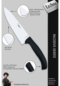 Resim İncisive Serisi Çantalı 7 Li Mutfak Gastronomi Bıçak Seti Mft-690 Siyah 