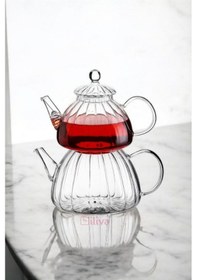 Resim Borosilikat Cam Çaydanlık Şeffaf 