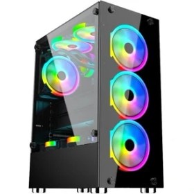 Resim Gameforce Glass 6X120MM Rainbow Fanlı Oyuncu Kasası 6X120MM - Boş Kasa 