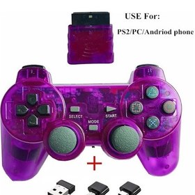 Resim Purple-2.4g Kablosuz Denetleyici Ps2 Gamepad İçin Ps2 Kablosuz Oyun Kolu İçin Ps2 Pc Android Telefon Oyun Denetleyicisi 