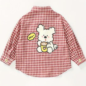 Resim Kızlar için Sevimli Ekose & Karikatür Baskılı Düğmeli Ceket Ceket Cep Yaka - Uzun Kollu Kışlık Blazer Okul, Partiler, Noel için (Yaş 3-10) - Makinede Yıkanabilir Tweed Benzeri Ceket Günlük Kıyafetler & Hediye için 