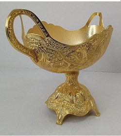Resim Sena Altın Rengi Kaideli Dışı Ve İçi Kabarma Desenli Gravürlü Gondol 