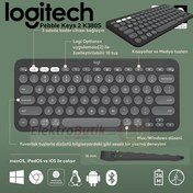 Resim Logitech Pebble Keys 2 K380S 920-011859 Siyah TKL Q Kablosuz Klavye 