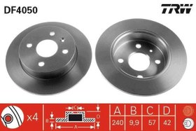 Resim TRW DF4050 | Fren Diski Arka Astra G 98-Meriva A 03-Düz 240mm 