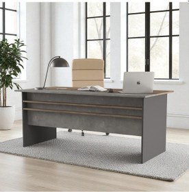 Resim Robin Home Ofis Çalışma Masası 180 90cm Gri-kahve Kahverengi 