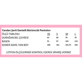 Resim Kallisto Haki Yandan Şerit Dantelli Bürümcük Pantolon 