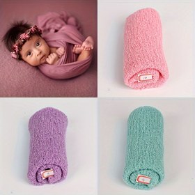 Resim Yumuşak & Esnek Gençler Fotoğraf Sarma - Pembe, Mor, Yeşil Renklerde Rahat Örme Gençler Meşale Havlusu | Elde Yıkanabilir Polyester Lif | Stüdyo Fotoğrafçılığı & Hatıra Anıları İçin İdeal, Gençler Fotoğrafçılık Aksesuarları 