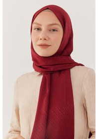 Resim Mirsoy Scarf Halka Desen Parlak Jakar Şal - Vişne Çürüğü Vişne Çürüğü 