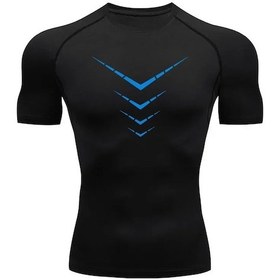 Resim Jason Rain Trailerkek Sıkıştırma Kısa Kollu Tişört - Koşu, Antrenman Ve Vücut Geliştirme İçin Nefes Alabilir Spor Giyimaltın Altın 