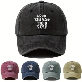 Resim Esnek Şapka Şapka ile Nakışlı Mektuplar, Ayarlanabilir Eğimli Kenarlı, Unisex Açık Seyahat, Kamp, Güneş Şapkası, Parti ve Hip Hop İçin 