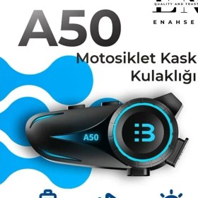 Resim A50 Motosiklet Kask Kulaklık Bluetooth Intercom Rgb Işıklı Motorsiklet Yeni Nesil Kulaklık 