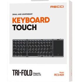 Resim Recci RCS-K01 Katlanabilir Kablosuz Multifonksiyonel Touchpad Klavye - Gri 