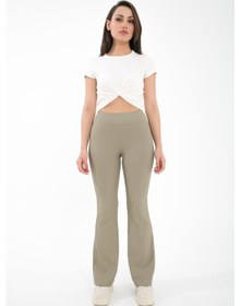 Resim Comm-ci İspanyol Paça Pantolon, Yüksek Bel Fitilli - Leliel 001 