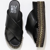 Resim Bueno Shoes Siyah Sole Deri Kadın Espadril Terlik 01wq5907 