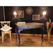 Resim Wooding-Mobilya Wooding 120 Cm Çekmeceli Masif Lacivert Naturel Çalışma Masası 