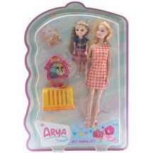 Resim Arya Pet Taşıma Seti Kare Desen Elbiseli 