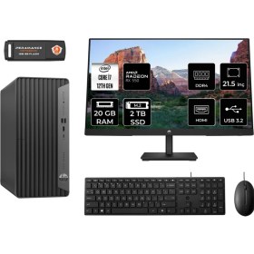 Resim Hp Pro Tower 400 G9 Intel Core I7 12700 20GB 2tb SSD RX550/4GB 21.5" Fhd Monitör Fdos 6U3M9EA Masaüstü Bilgisayar & Per4 USB Bellek 6U3M9EAMNT1319 