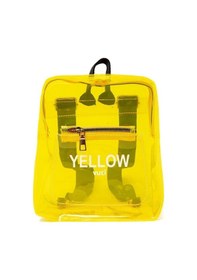Resim Renkli Şeffaf Mini Sırt Çantası Sarı 