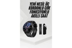 Resim Shopwe Amoled Ekran Metal Deri Silikon Kordonlu Uyku ve Sağlık Takibi 