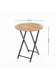 Resim Bahçe Masası Katlanır Bistro Masa Yuvarlak Çam 1487 Akçaağaç 