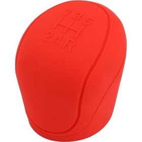 Resim Kırmızı Rahat Dokunmatik El Freni Ayar Kapağı Premium Isıya Dayanıklı Araba Manuel Silikon Vites Kafa Topuzu Odak İçin Kaymaz 