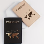 Resim 2'li Set Moda Harita Desenli Seyahat Pasaport Kılıfı, Çift Pasaport Kılıfı, Seyahat Aksesuarları 