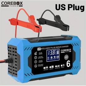 Resim Dashanshop Corebox Smart 12v 6a Akıllı Şarj Cihazı Lcd Ekran Araba Motosiklet Akü Bakım Blue 