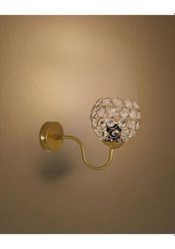 Resim Ömür Avize Gold Kollu Camlı Aplik Beyaz 