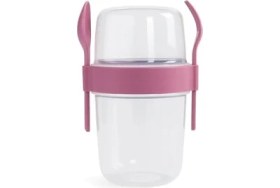 Resim Storemax Müsli ve Granola Kapsülü, 1100 ml Sızdırmaz Yoğurt Kabı, And Go Kaşıklı Granola Kabı, Pratik ve Taşınabilir Tasarım (Pembe) 