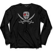 Resim Kendim Seçtim Anonymous Turkey Türk Hacker Bilgisayar Yazılım Uzun Kollu Tişört Baskılı Çocuk T-Shirt 