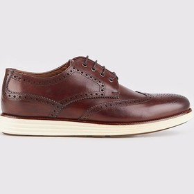 Resim Cabani Eva Tabanlı Hakiki Deri Kahverengi Bağcıklı Erkek Günlük Ayakkabı Kahverengi 