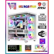 Resim Gamepage GTA-Valo X50 Max White Ryzen 7 5700X 32GB Ram 1TB M.2 Nvme SSD 8GB GDDR7 RTX4060 Ekran Kartı Oyuncu Masaüstü Bilgisayarı 