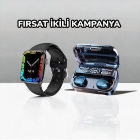 Resim UCUZTEKNO Powerbanklı Bluetooth Kulaklık Hediyeli Watch 7 Ultra Max 