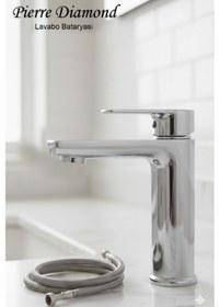 Resim 5512-1 Lavabo Bataryası Sabit Banyo Lavabosu Musluğu Musluk Armatür Beyaz Siyah Gold Krom Renkler Krom 