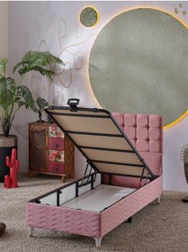 Resim Beehanem 120x200 Bengü Baza+başlık Yataksız Pembe 120 X 200 